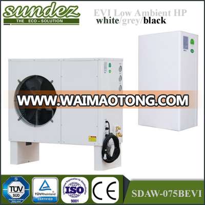 Sundez heating EVI heat pump can work at -25 degree for heating/cooling monoblok or split